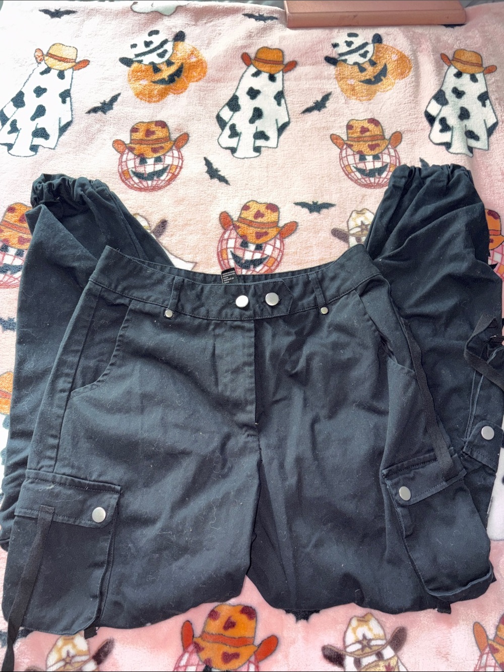 Forever 21 Black Kids Cargo Jogger Pants